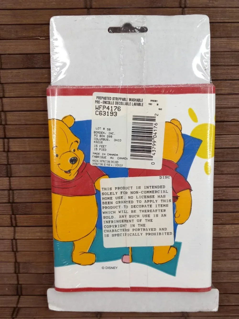 Disney Winnie The Pooh Decorative Wallpaper Border 15 Feet Prepasted Vintage